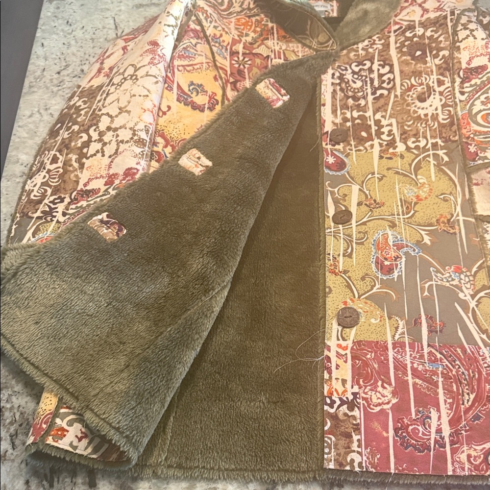 Chico's Multicolor Patterned Pea Coat - image 4